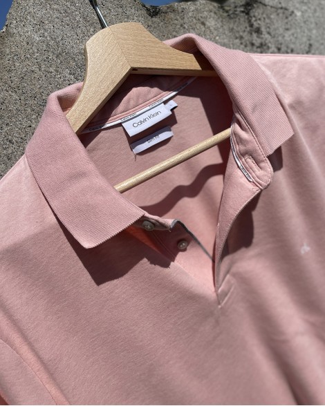 Polo triko pánské Calvin Klein SLIM FIT meruňkové